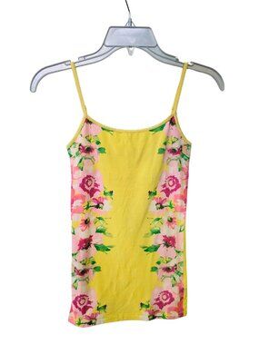 Aéropostale Yellow Floral Print Favorite Cami Top | Y2K Cami Tank - Small